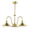 Hadano 3 Light Pendant Natural Brass and Aged Brass made in industrial style
