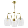 Hadano 3 Light Pendant Natural Brass and Glass picture with turned off light