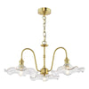 Hadano 3 Light Pendant Natural Brass and Glass Floral Shades picture with turned on light