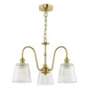 Hadano 3 Light Pendant Natural Brass and Ribbed Glass picture of the pendant design