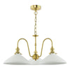 Hadano 3 Light Pendant Natural Brass and White Ceramic picture on the white background