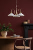 Hadano 3 Light Pendant Natural Brass and White Ceramic perfect fit to contemporary interiors
