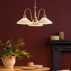 Hadano 3 Light Pendant Natural Brass and White Ceramic life style picture
