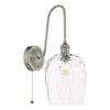 Hadano Wall Light Antique Chrome and Glass with a dimpled design shade
