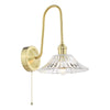 Hadano Wall Light Natural Brass and Flared Glass picture on the white background