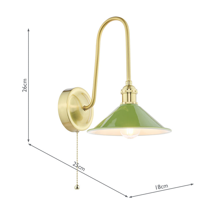 Hadano Wall Light Natural Brass & Green  - Wall Lamps Collection