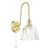 Hadano Wall Light Natural Brass and Scalloped Bell Glass picture on the white background