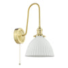 Hadano Wall Light Natural Brass and White Ceramic picture on the white background