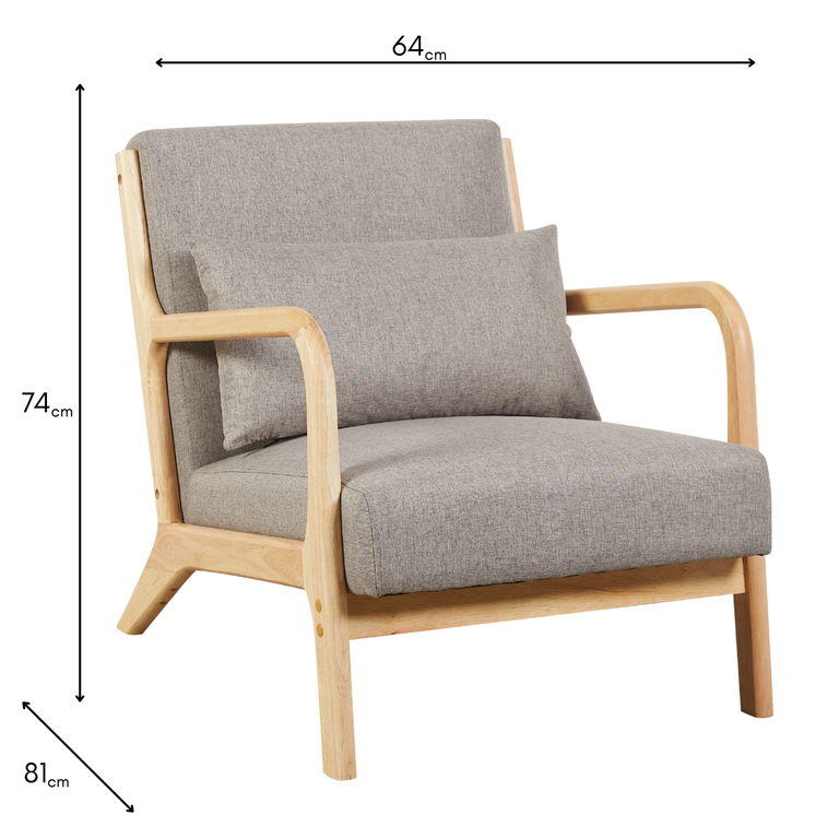 Hadley Accent Chair Linen Stone - Comfortable Living Room Chair