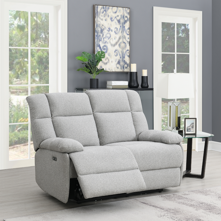 Halton 3+2 Seater Recliner Sofa Suit Light Grey - Recliner Chenille Suite