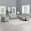 Halton Lift & Rise Armchair Electric Recliner Light Grey life style photo with 2 and 3 seater sofa