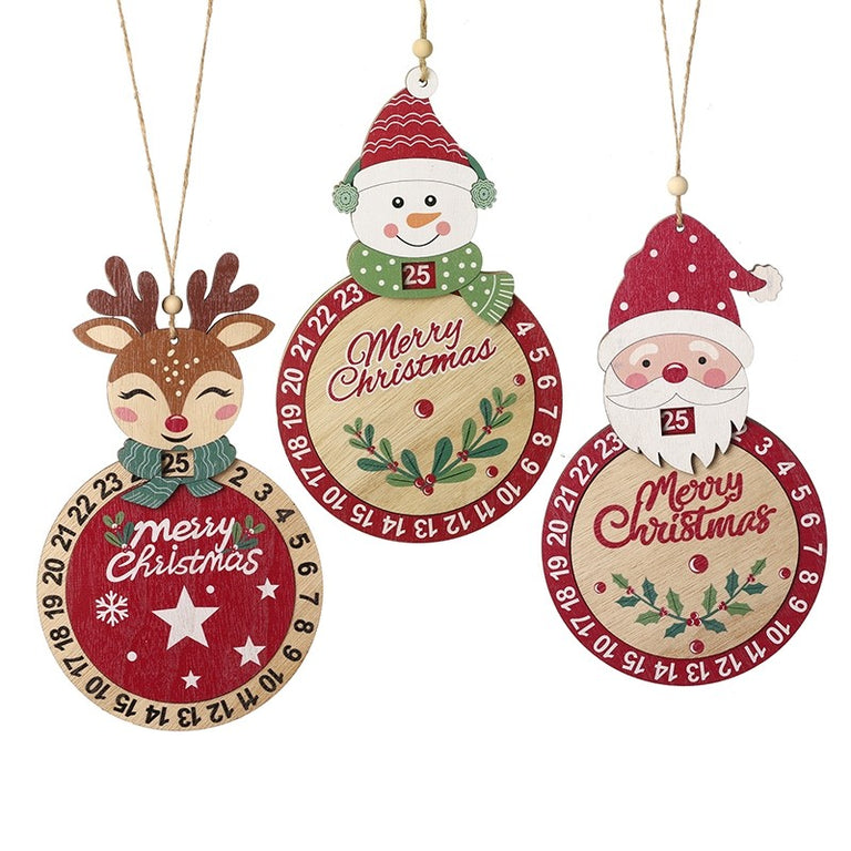 Hanging Deer, Santa & Snowman Christmas Decoration | Wooden Hangers