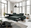 Hannah Corner Sofa Bed LHF Green picture of reclined sofa to bed