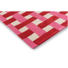 Harlequin Basketweave Geometric Rug Coral Rose hand-tufted wool rug with a cut pile