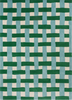 Harlequin Basketweave Geometric Rug Emerald/Aquamarine geometric-design rug with a checked design