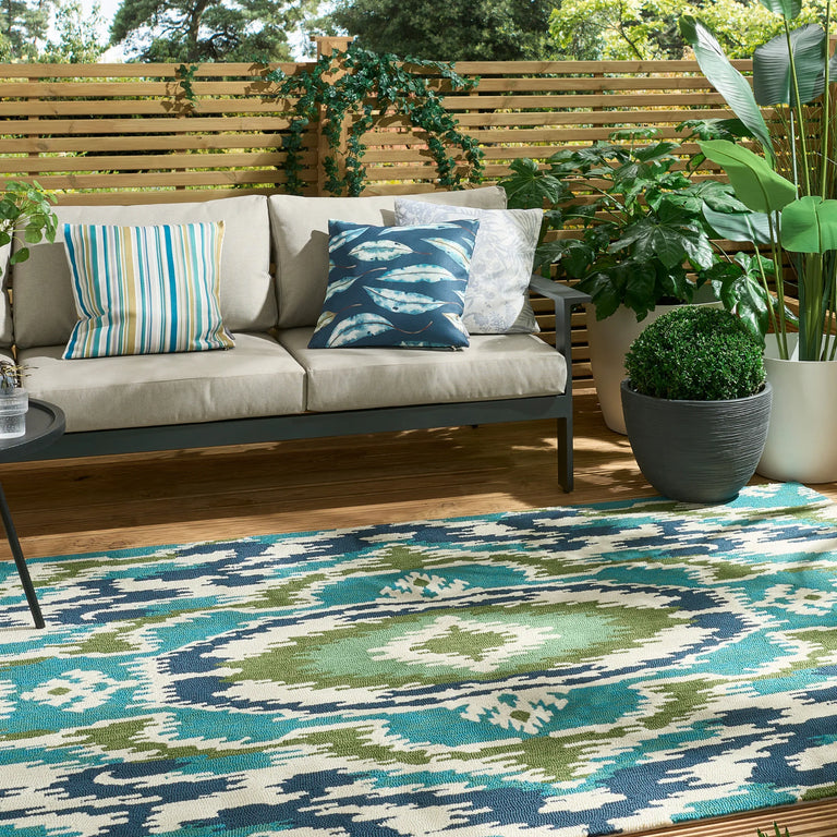 Harlequin Ixora Outdoor Rug Emerald Palm Chartreuse