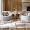Harlequin Monolith Geometric Rug Sandstone lifestyle picture in the living room