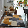 Harlequin Popova Geometric Rug Caramel/Slate/Shell lifestyle picture in the living room