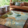 Harlequin Saltillo Abstract Rug Forest lifestyle picture in the living room