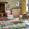Harlequin Wilderness Abstract Rug Peridot/Emerald lifestyle picture in the living room