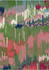 Harlequin Wilderness Abstract Rug Peridot/Emerald abstract-design rug made in a green and pink colors