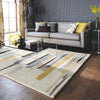 Harlequin Zeal Bohemian Rug Pewter lifestyle picture in the living room