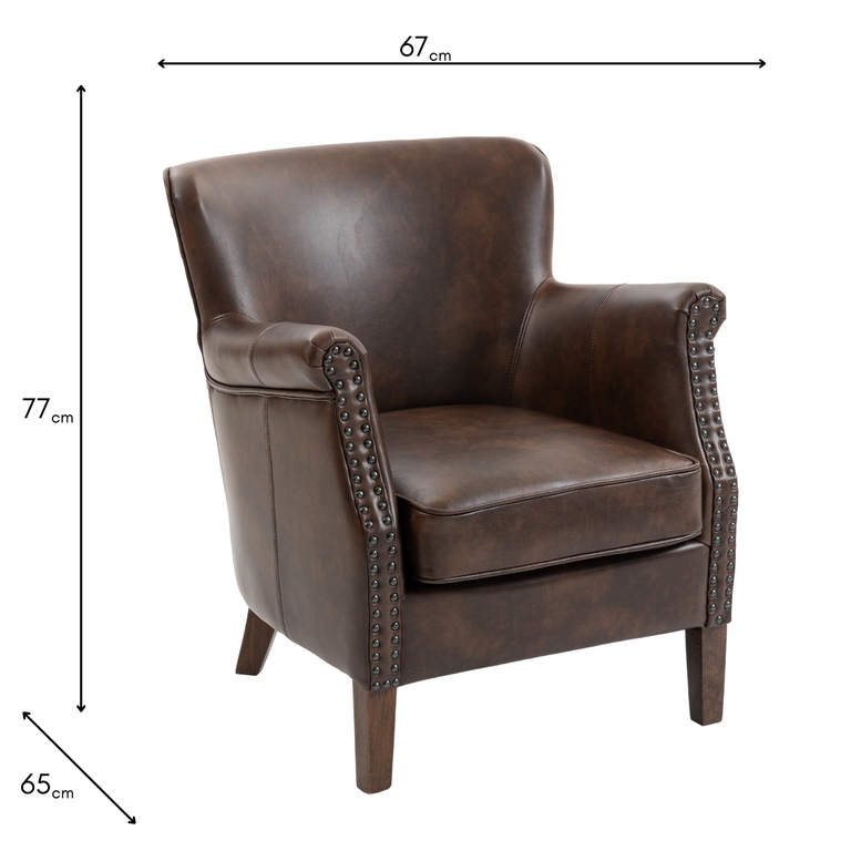 Harlow Armchair LA Tan - PU Leather Occasional Furniture