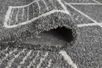Harper Geometric Rug 592 Grey close view picture of the pile height