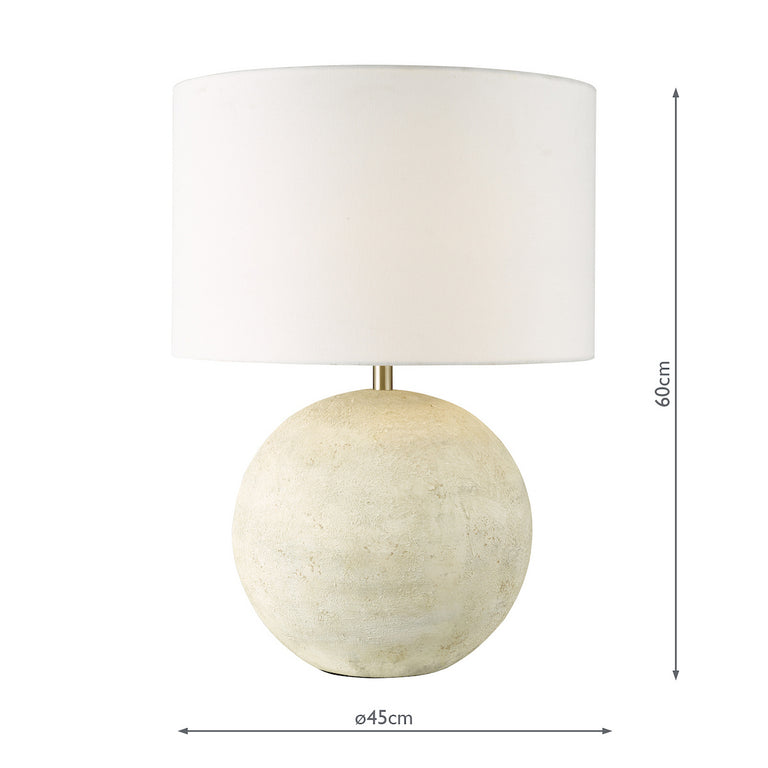 Havana Ceramic Table Lamp with White Linen Drum Shade – Elegant Home Décor Lighting for Living Room or Bedroom