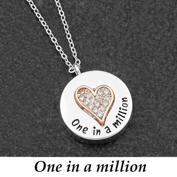 Sparkle Message Silver Plated Necklace One Million