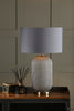 Helicon Table Lamp Grey Ribbed Glass and Antique Brass life style picture