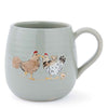 Hen House Lane Belly Mug – Happy Family picture on the white background