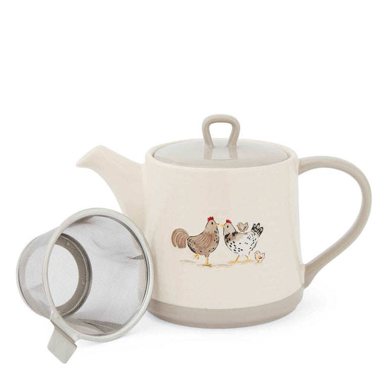 Hen House Lane Stoneware Teapot with Infuser – Drinking Collection