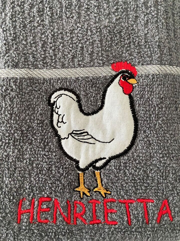 Kitchen Towel Henrietta Hen Dark Grey