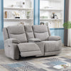 Herbert 2 Seater Sofa Electric Recliner With Console Light Grey life style side view photo