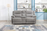 Herbert 2 Seater Sofa Electric Recliner With Console Light Grey life style front view photo