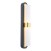 Hessel 2 Light Wall Light Matt Black LED with a black and gold details