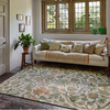 Morris & Co. Hyacinth Floral Rug Natural lifestyle picture in the living room