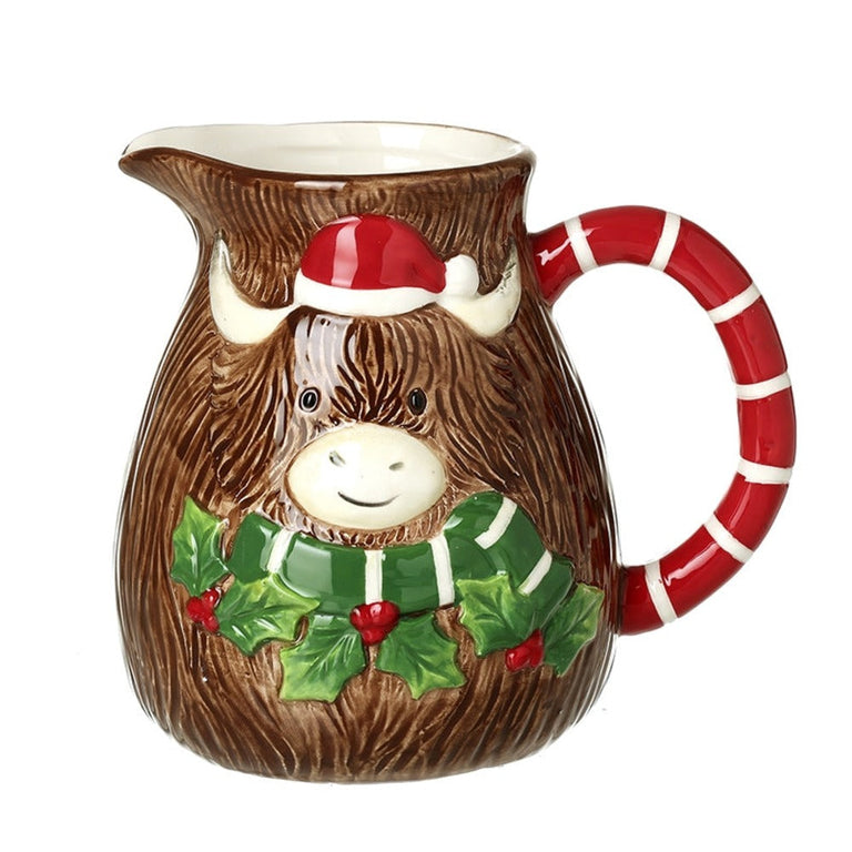 Highland Cow Jug with Red Handle
