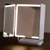 Hollywood Rechargeable Portable Mirror picture with turned on warm light mode