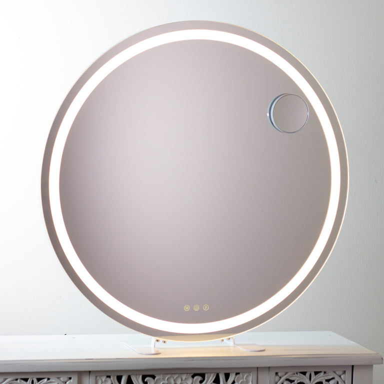 Hollywood Round Vanity Mirror White 73cm