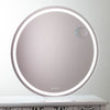 Freestanding small mirror with bright LED lighting – Hollywood Round Vanity Mirror White 73cm
