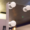 Hollywood Square Mirror XL 90 cm close view picture of the bulbs