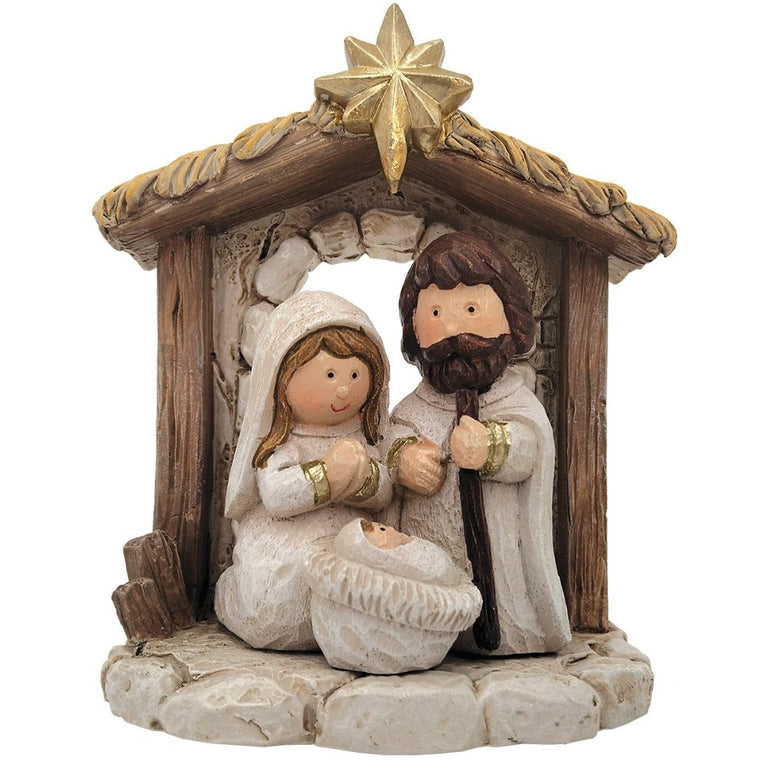 Holy Family Resin Nativity in Stable