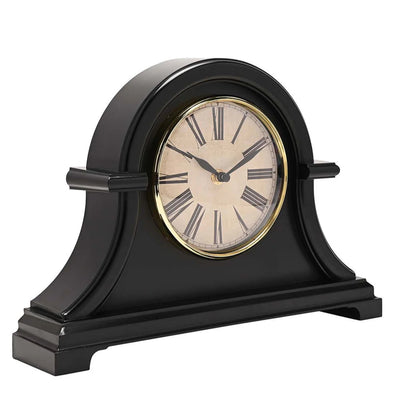 Hometime Broken Arch Mantel Clock Black