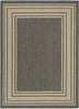 Nourison Horizon Rug HOZ03 Charcoal outdoor rug with a bordered design