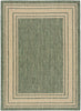 Nourison Horizon Rug HOZ03 Green outdoor rug with a bordered design