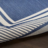 Nourison Horizon Rug HOZ03 Navy flatweave rug in a blue and white color shades