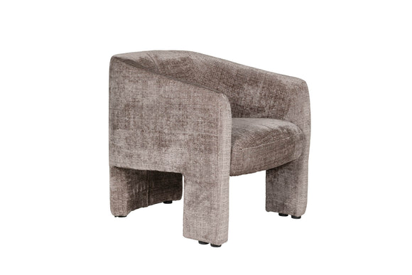 Modern occasional chair in mink velvet, Humphrey Accent Chair.
