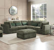 Modern Humphrey Corner Sofa Green with textured chenille fabric.
